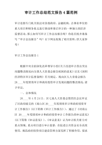 审计工作总结范文报告4篇范例