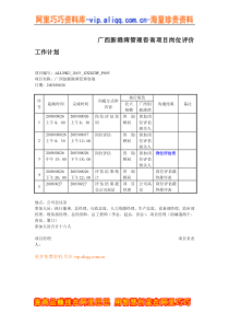 广西新港湾管理咨询项目岗位评价工作计划
