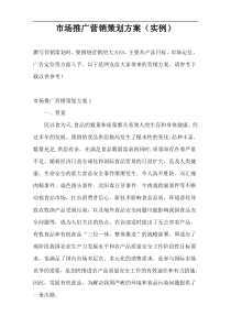 市场推广营销策划方案（实例）