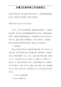 乡镇卫生院年终工作总结范文