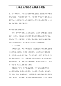 大学生实习社会实践报告范例
