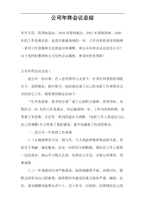 公司年终会议总结