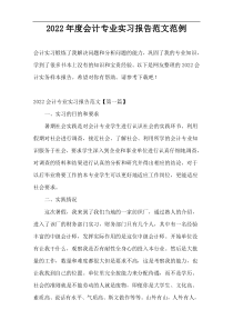 2022年度会计专业实习报告范文范例