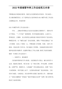 2022年度城管年终工作总结范文内容