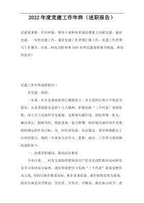 2022年度党建工作年终（述职报告）