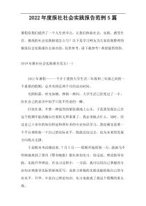 2022年度报社社会实践报告范例5篇