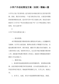小学户外活动策划方案（实例）精编4篇