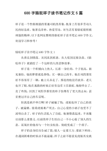 600字骆驼祥子读书笔记作文5篇