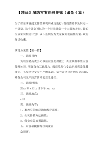 【精品】演练方案范例集锦（最新4篇）