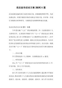 宪法宣传活动方案(案例)5篇