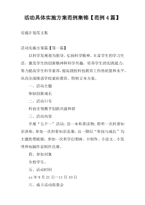 活动具体实施方案范例集锦【范例4篇】