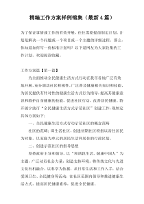 精编工作方案样例锦集（最新4篇）