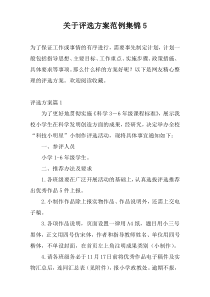 关于评选方案范例集锦5