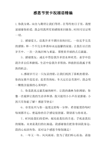 感恩节贺卡祝福语精编