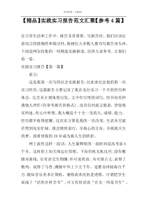 【精品】实践实习报告范文汇聚【参考4篇】