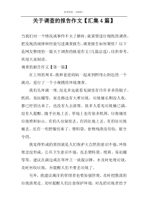 关于调查的报告作文【汇集4篇】