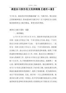 调查实习报告范文范例锦集【通用4篇】