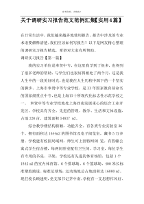 关于调研实习报告范文范例汇集【实用4篇】