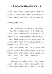 体育教师实习心得体会范文范例5篇