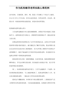 作为机构辅导老师实践心得范例