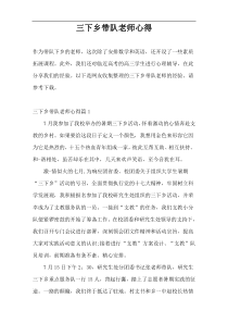 三下乡带队老师心得