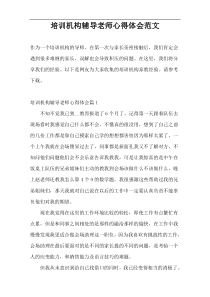 培训机构辅导老师心得体会范文