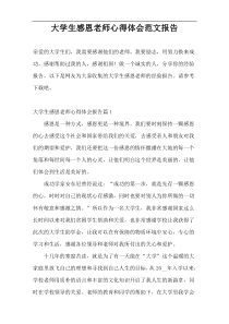 大学生感恩老师心得体会范文报告