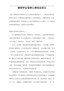 教师学会坚持心得体会范文