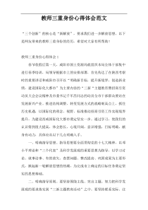 教师三重身份心得体会范文