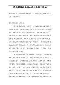 数学新课标学习心得体会范文精编