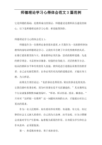师德理论学习心得体会范文3篇范例