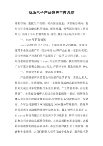 商场电子产品销售年度总结