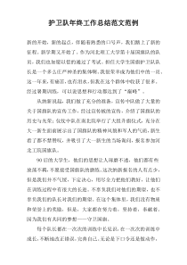 护卫队年终工作总结范文范例