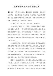 技术部个人年终工作总结范文