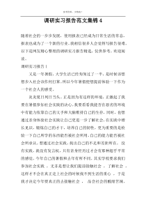 调研实习报告范文集锦4