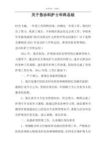 关于急诊科护士年终总结
