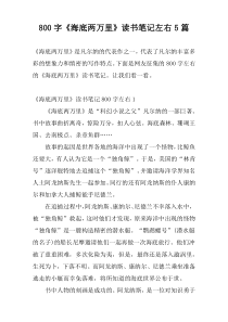 800字《海底两万里》读书笔记左右5篇