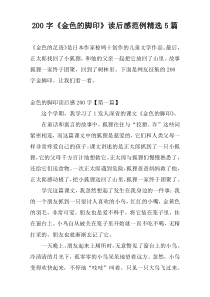 200字《金色的脚印》读后感范例精选5篇