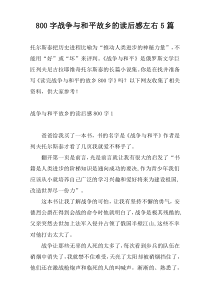 800字战争与和平故乡的读后感左右5篇