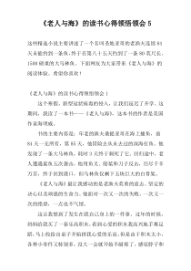 《老人与海》的读书心得领悟领会5