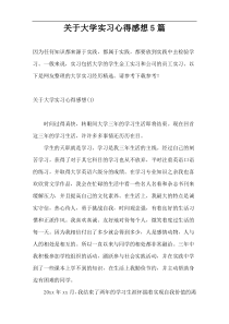 关于大学实习心得感想5篇