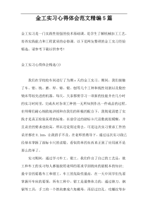 金工实习心得体会范文精编5篇