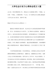 大学生会计实习心得体会范文5篇