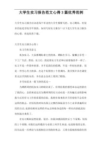 大学生实习报告范文心得3篇优秀范例