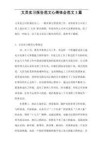 文员实习报告范文心得体会范文3篇