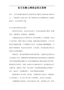 实习支教心得体会范文范例
