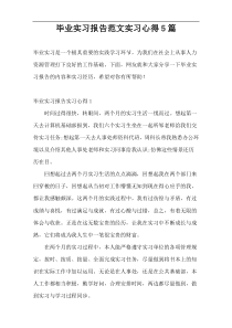 毕业实习报告范文实习心得5篇