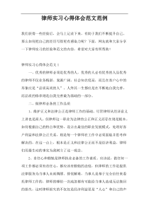 律师实习心得体会范文范例