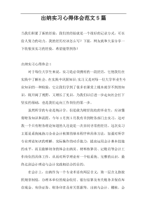 出纳实习心得体会范文5篇