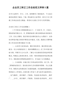 企业员工转正工作总结范文样例5篇